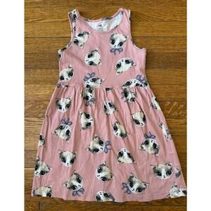 H&M Girls' Pink Cat Face Dress Size 5-6